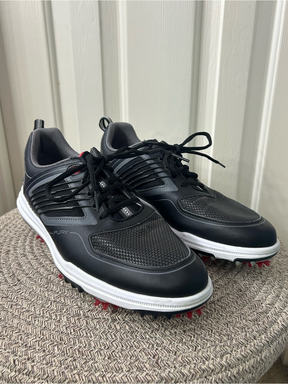 Mens FootJoy FJ Fury Golf Shoes 51103 Black /Grey/Red Sz 8M - Picture 2 of 10